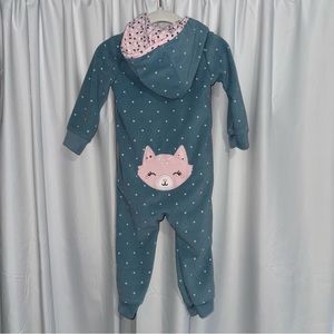 NWOT Carter’s Baby Girl Fleece Zip-up Onesie - Size 12 Months